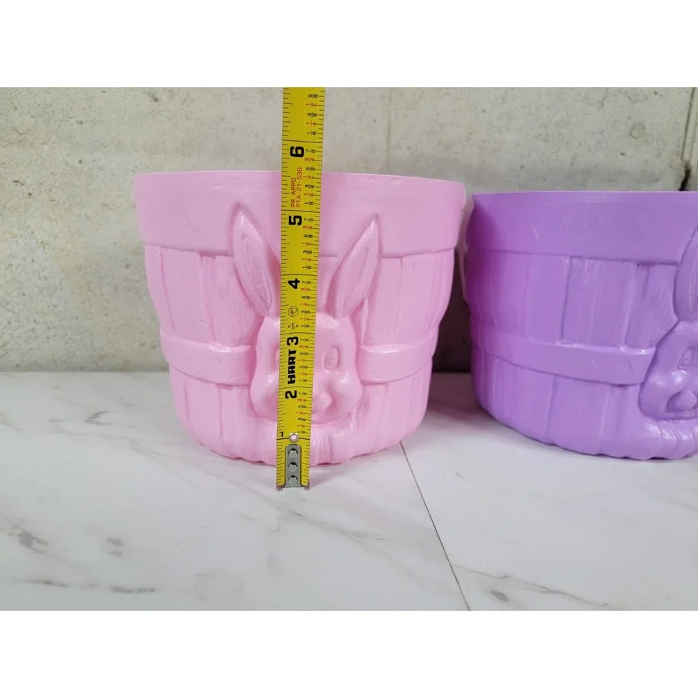 Vintage General Foam Plastic Blow‎ Mold Easter Basket  Pink Bunny Rabbit purple